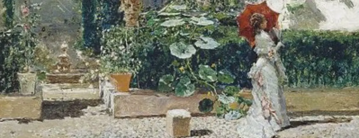 Peinture Jardin de la maison de Fortuny - Mariano Fortuny. | Wikimedia