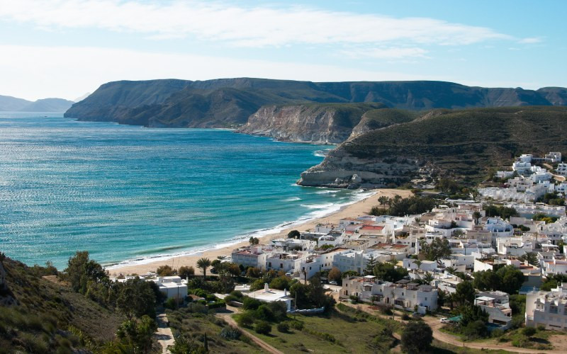 Vue d'Agua Amarga, un éden de paix et de tranquillité