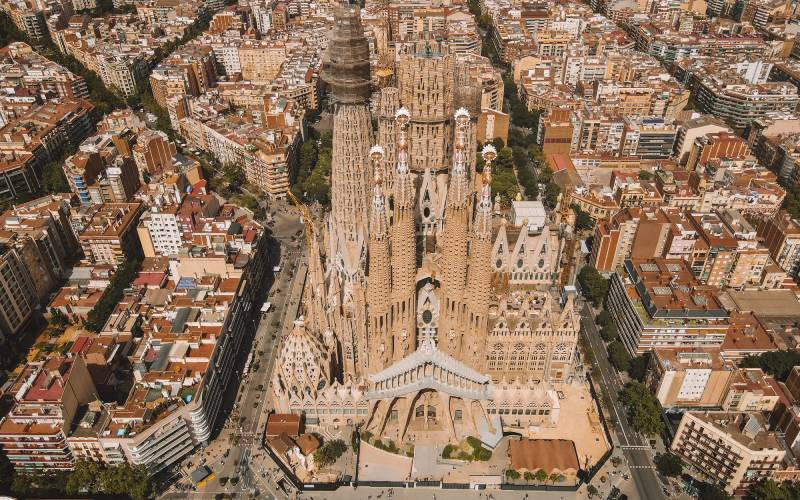 Vue panoramique de la Sagrada Familia