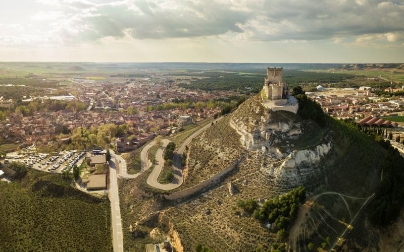 Château de Peñafiel avec la ville en contrebas