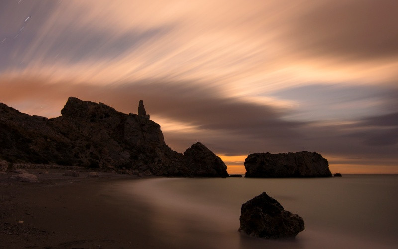 Coucher de soleil sur la plage de Rijana, Grenade