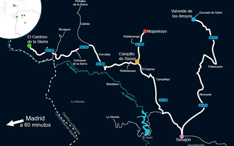 Carte des routes des villages noirs