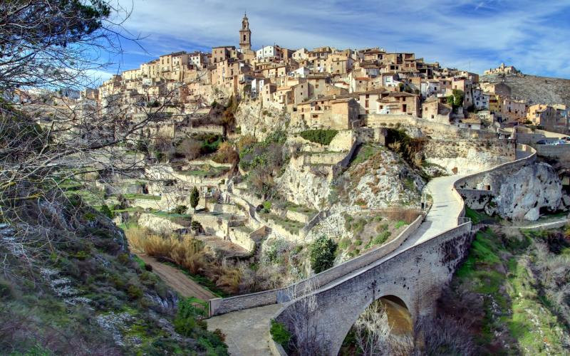 Vue aérienne de la ville de Bocairent