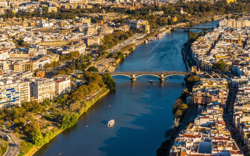 Vue aérienne du quartier de Triana