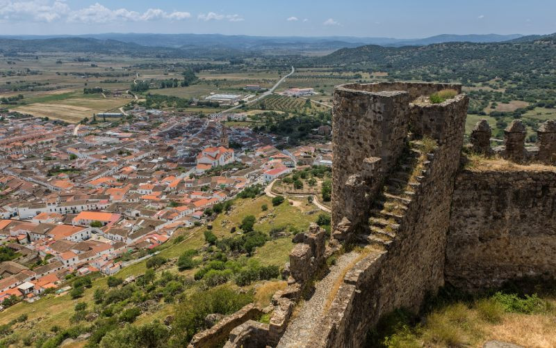 Panoramique du château de Burguillos del Cerro