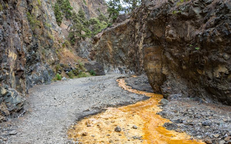 Cours du Ravin de las Angustias près de la Cascade des Couleurs