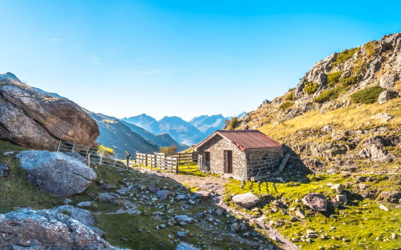 Le refuge à l'embouchure de la vallée d'Aguas Tuertas