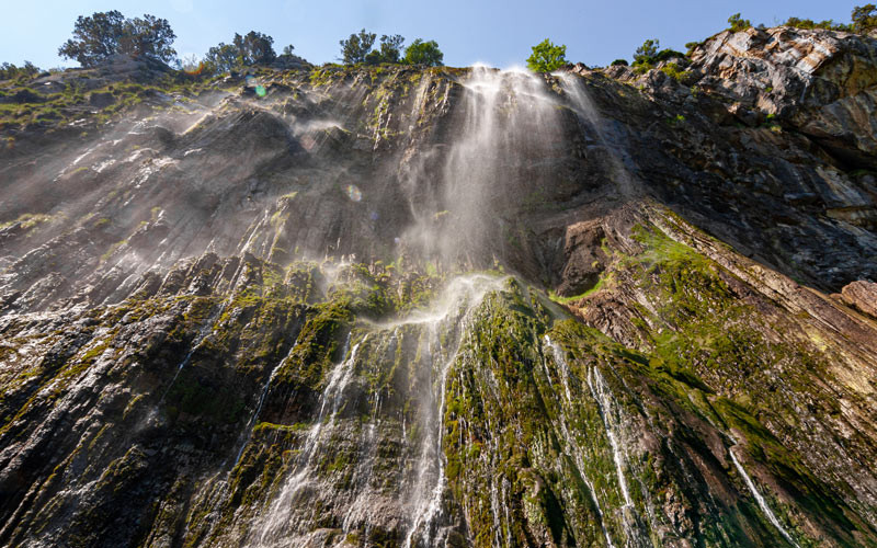 La cascade de Cailagua vue d'en bas