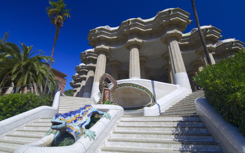 Détail de l'escalier du parc Güell