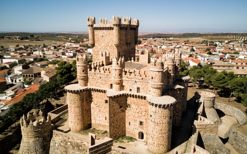 Vue aérienne du château, Guadamur 