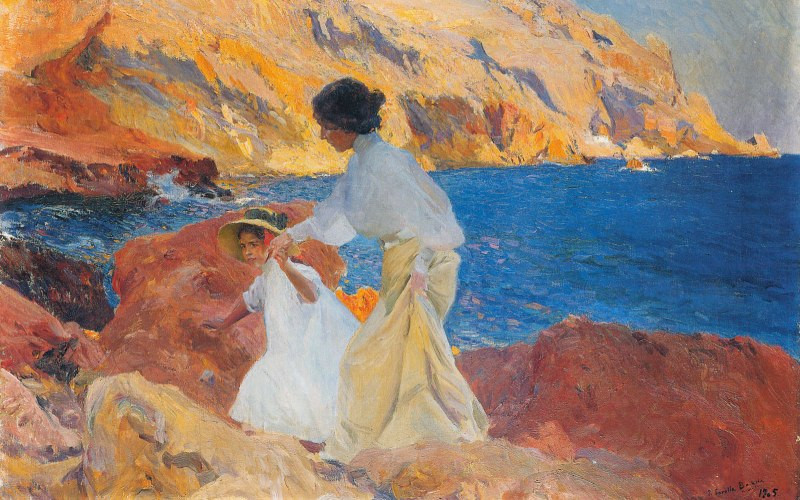 Clotilde et Elena sur les rochers de Jávea, Sorolla