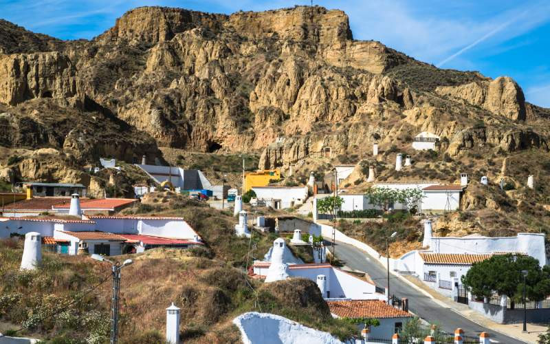 Maisons troglodytes à Guadix, Grenade 