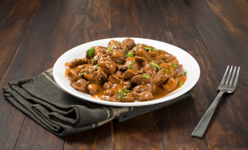 Gésiers en sauce espagnole