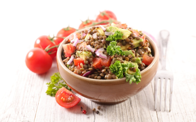 Salade de lentilles pleine de nutriments