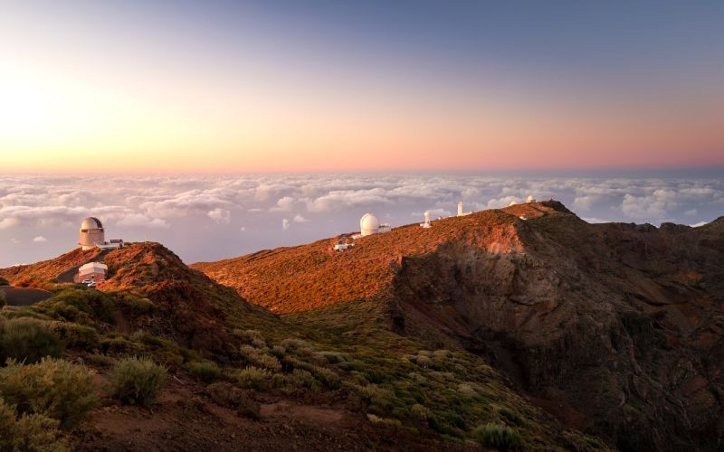 Vue panoramique de l'observatoire du Roque de los Muchachos à La Palma