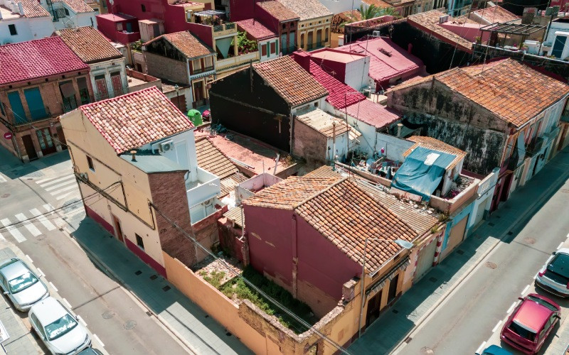 Maisons dans le quartier du Cabanyal à Valence