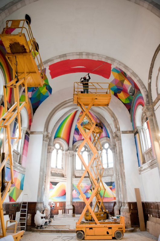 Le Kaos Temple durant les travaux de peinture en 2015