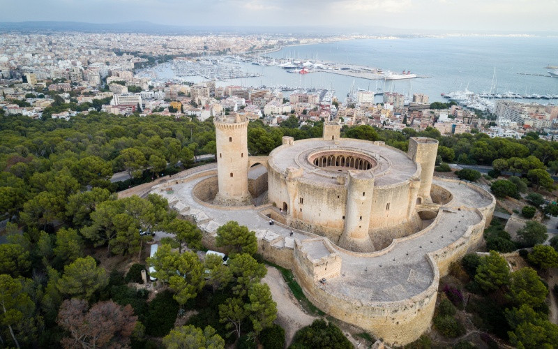 Le château de Bellver vu du ciel