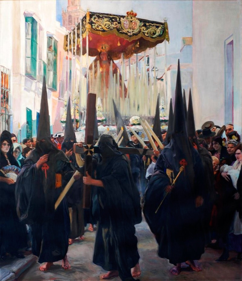 Séville, Semaine Sainte. Pénitents (1914) de Joaquín Sorolla