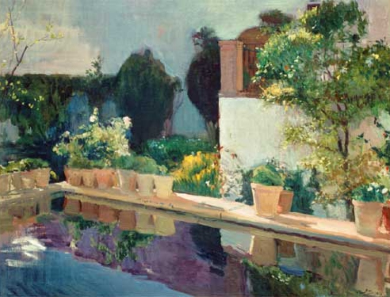 L'étang de l'Alcazar de Séville (1910) de Joaquín Sorolla