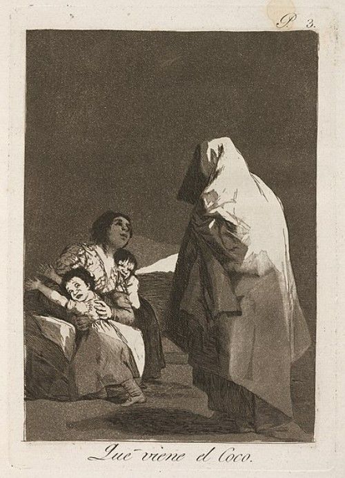 Peinture de Goya Voici que vient le croquemitaine