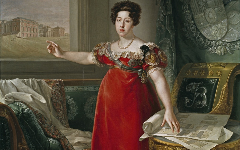 Maria Isabel de Braganza signalant les plans du Musée du Prado