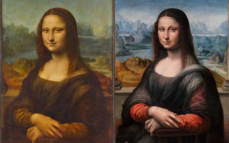 À gauche, la Mona Lisa de De Vinci. À droite, la Mona Lisa du Prado