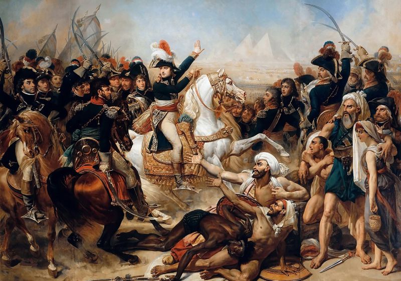 Victoire de Napoléon lors de la bataille des Pyramides, au cours de laquelle il a vaincu les Mamelouks égyptiens