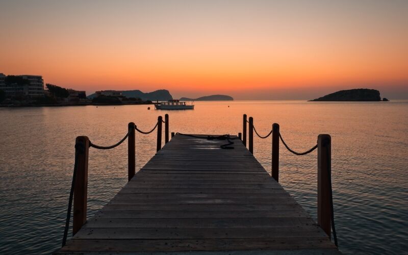 Coucher de soleil à Ibiza, îles Baléares