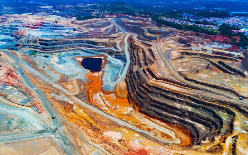 Mines de cuivre à Río Tinto 