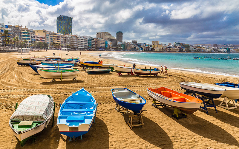 Promenades en bord de mer d’Espagne. Las Palmas de Grande Canarie