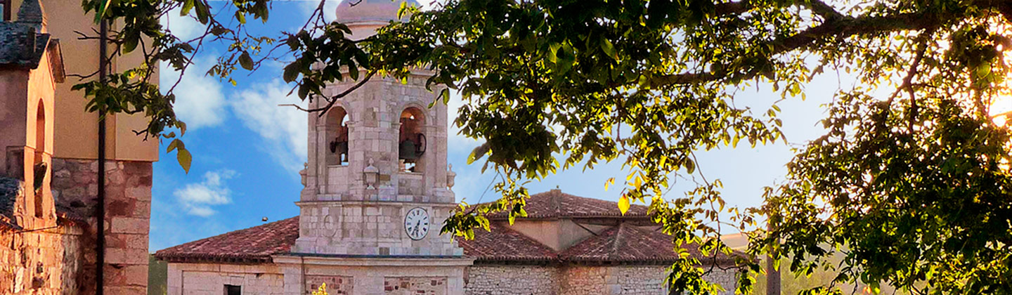 Panorámica de Villafranca Montes de Oca con iglesia
