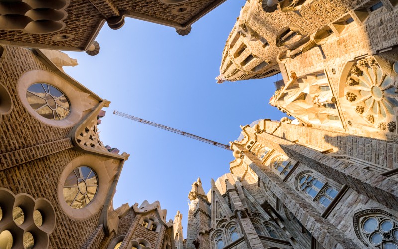 La Sagrada Família vue de l'intérieur