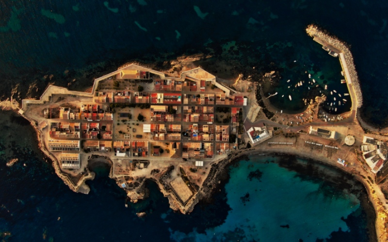 Vue aérienne de l'île de Tabarca