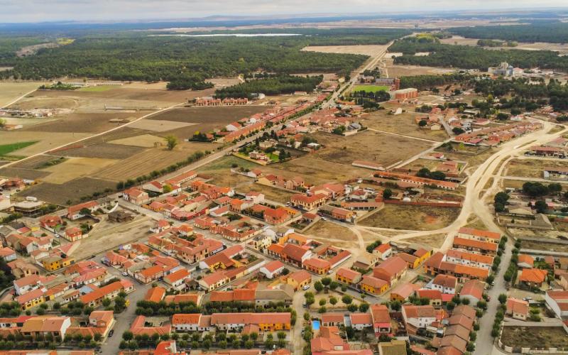 Vue aérienne du village de Coca, Ségovie 