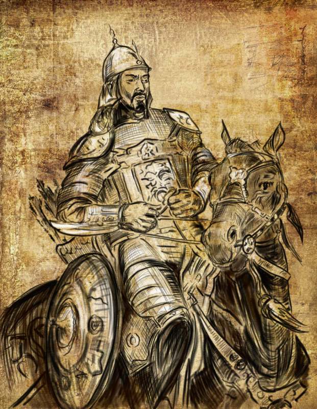Illustration d'un sultan mamelouk de la dynastie Bahrit