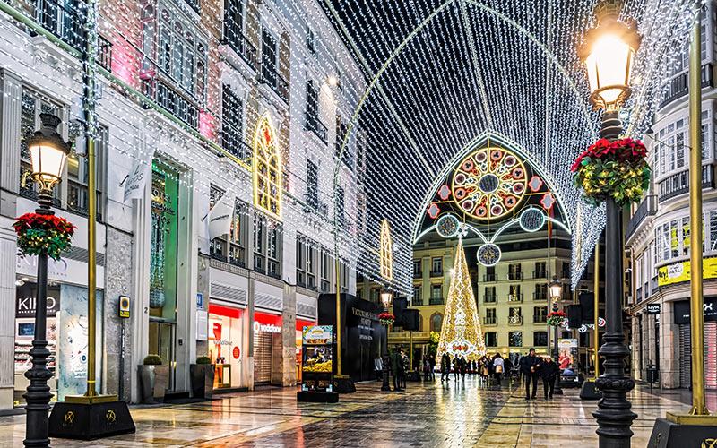 illuminations de Noël à Málaga.